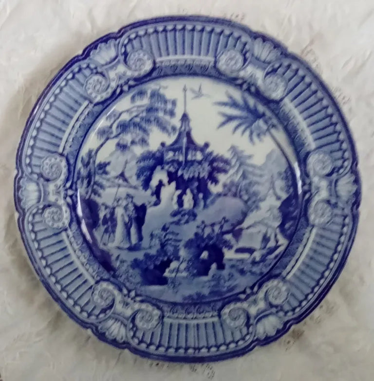 Georgian Blue & White Transfer 