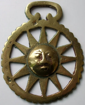 Antique English "Sun" Horse Brass