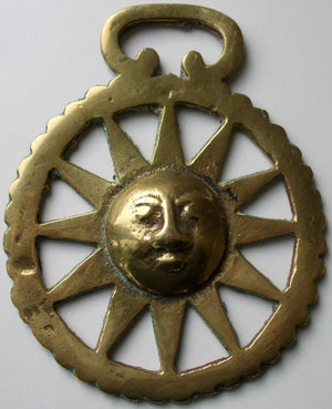 Antique English "Sun" Horse Brass