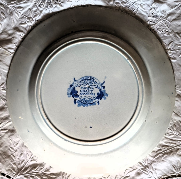 Georgian Blue & White Transfer 