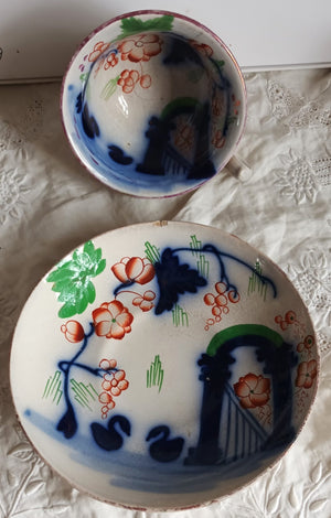 Swans Tea Cup and Saucer 1a