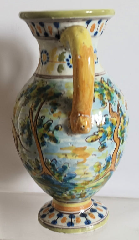 Vintage Spanish Talavera Faience Amphora / Baluster Vase