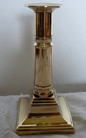 Antique English Georgian Brass Telescopic Candlestick