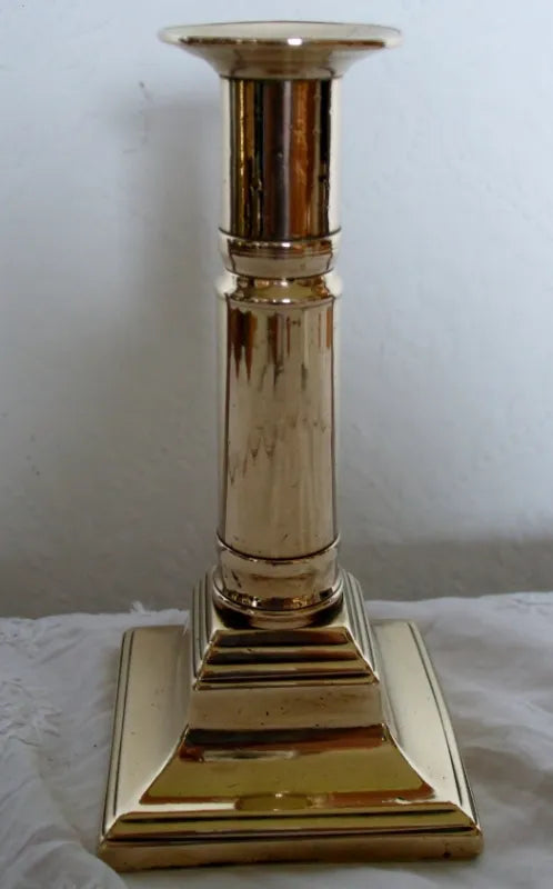 Antique English Georgian Brass Telescopic Candlestick