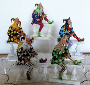 Set of 5 Connoisseur English Porcelain Figurines ~ "The Jester"