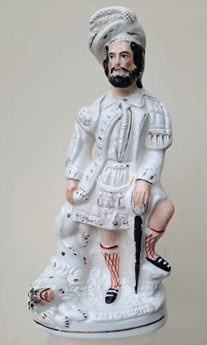 Antique Victorian Staffordshire Figure ~ "The Lion Slayer"