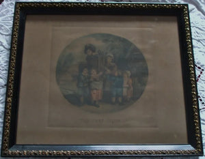 Georgian Framed Stipple Engraving ~  "The Peep Show"