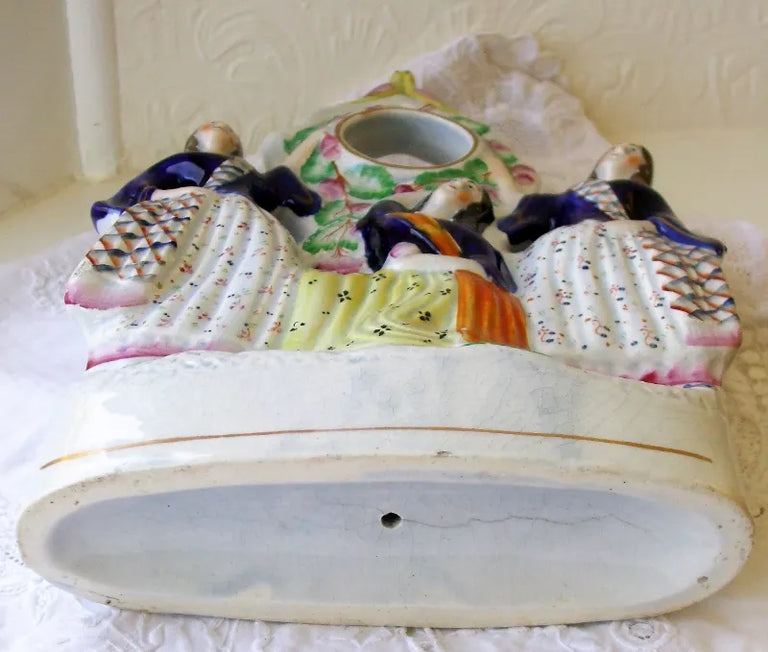 Victorian Staffordshire Pottery Watch-Holder ~ 