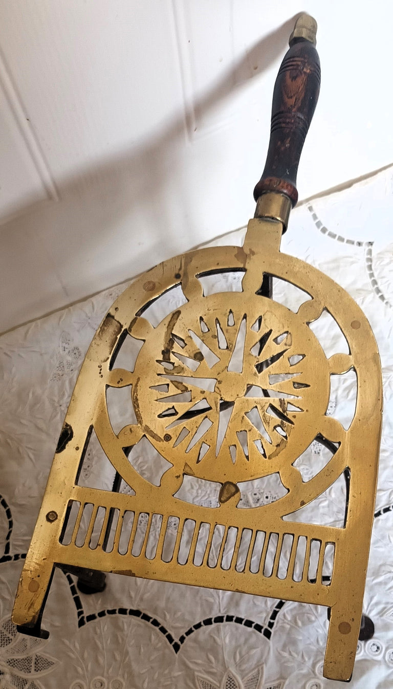 Antique English Victorian Brass & Iron Trivet