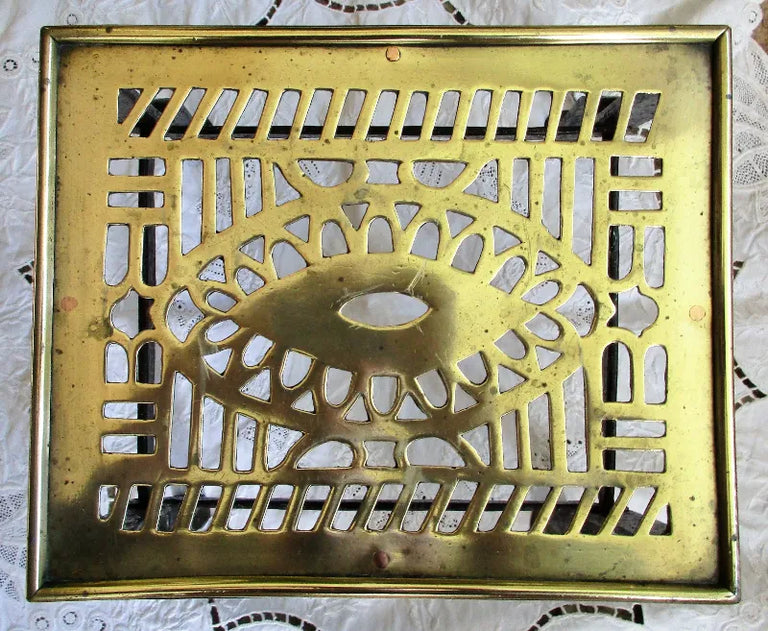 Antique English Victorian Brass Trivet / Kettle Stand