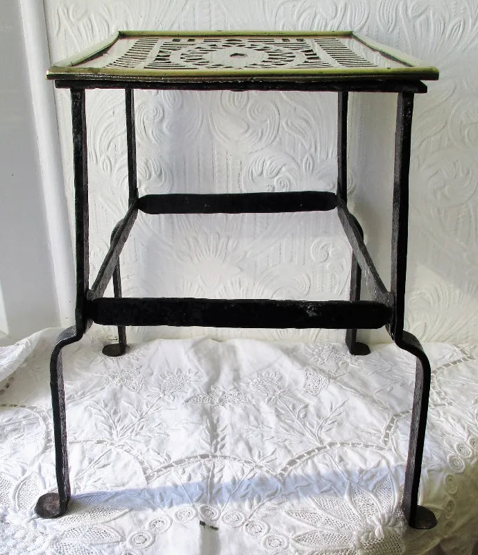 Antique English Victorian Brass Trivet / Kettle Stand