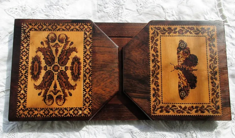 Antique English Victorian Tunbridge Ware Book-slide