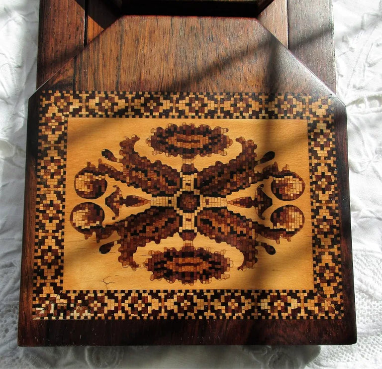 Antique English Victorian Tunbridge Ware Book-slide