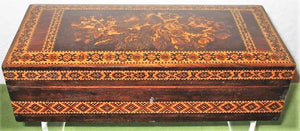 Antique English Victorian Tunbridge Ware Ladies Glove Box