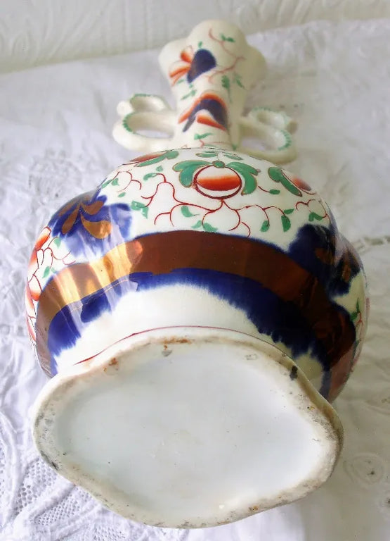 Antique Victorian Gaudy Welsh Vase ~ Unidentified Pattern