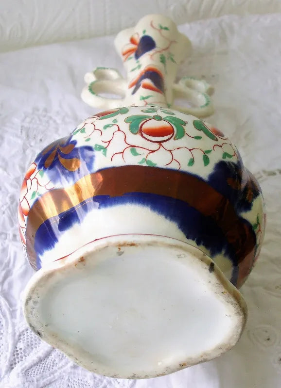 Antique Victorian Gaudy Welsh Vase ~ Unidentified Pattern