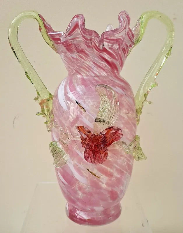 Antique Victorian Vaseline Glass Vase