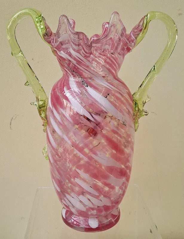 Antique Victorian Vaseline Glass Vase