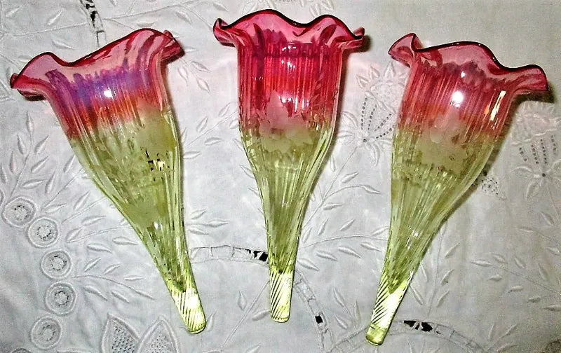Antique Victorian Vaseline Glass & Silver Plate Epergne
