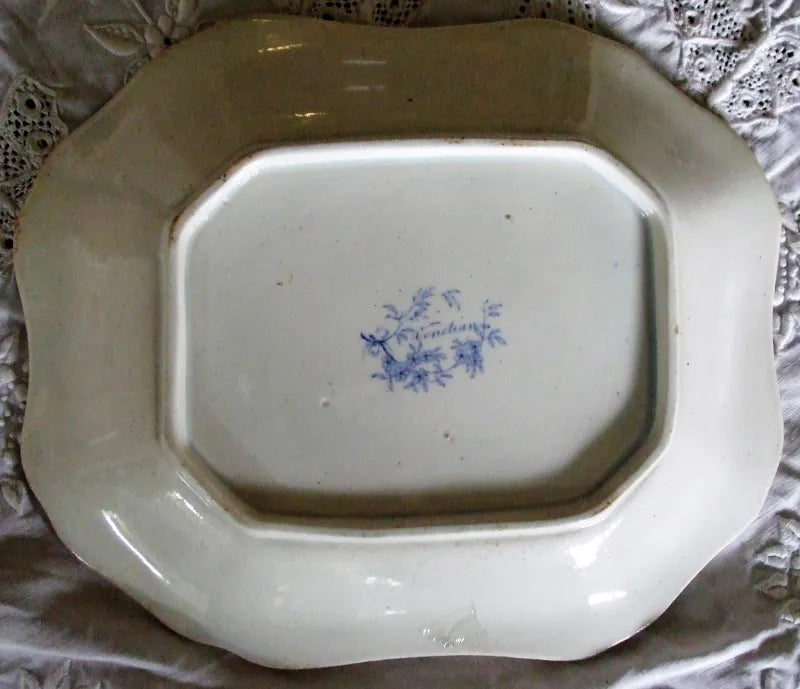 Antique Victorian Blue & White Transfer 