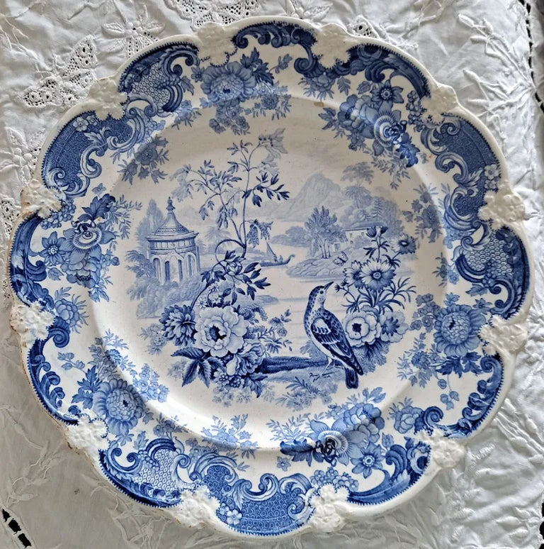 Antique Georgian Blue & White Transfer 