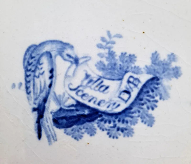 Antique Georgian Blue & White Transfer 