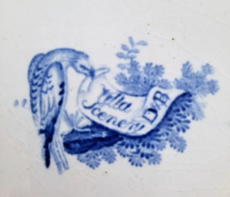Antique Georgian Blue & White Transfer 