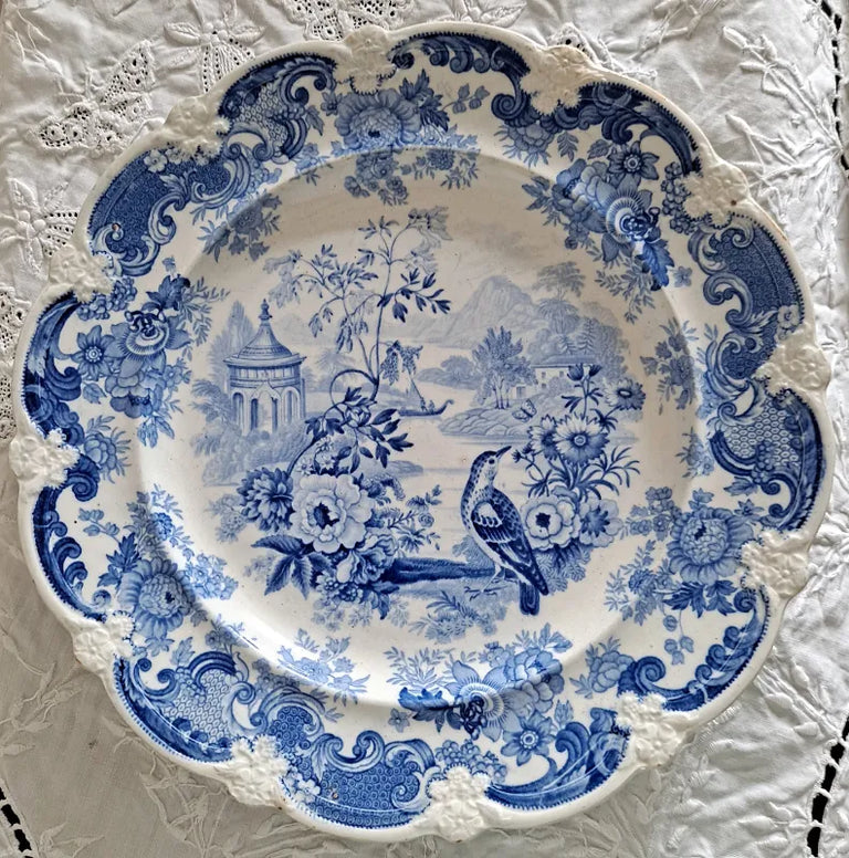 Antique Georgian Blue & White Transfer 