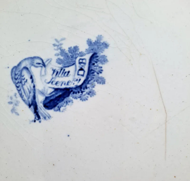 Antique Georgian Blue & White Transfer 