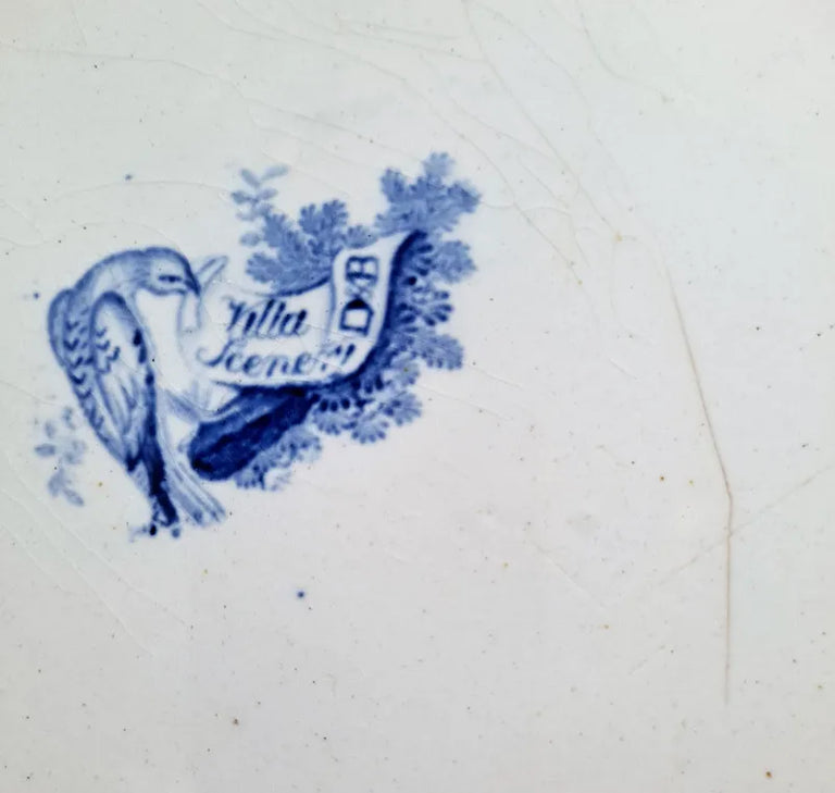 Antique Georgian Blue & White Transfer 