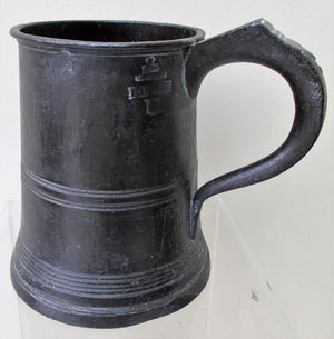 Antique English Georgian Pewter Pint Mug ~ Villers & Wilkes