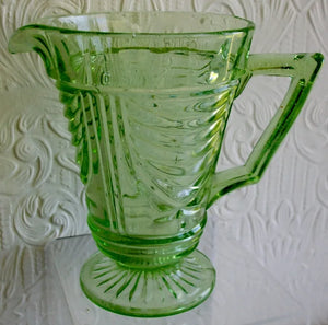Vintage English Sowerby Moulded Glass Lemonade / Water Jug