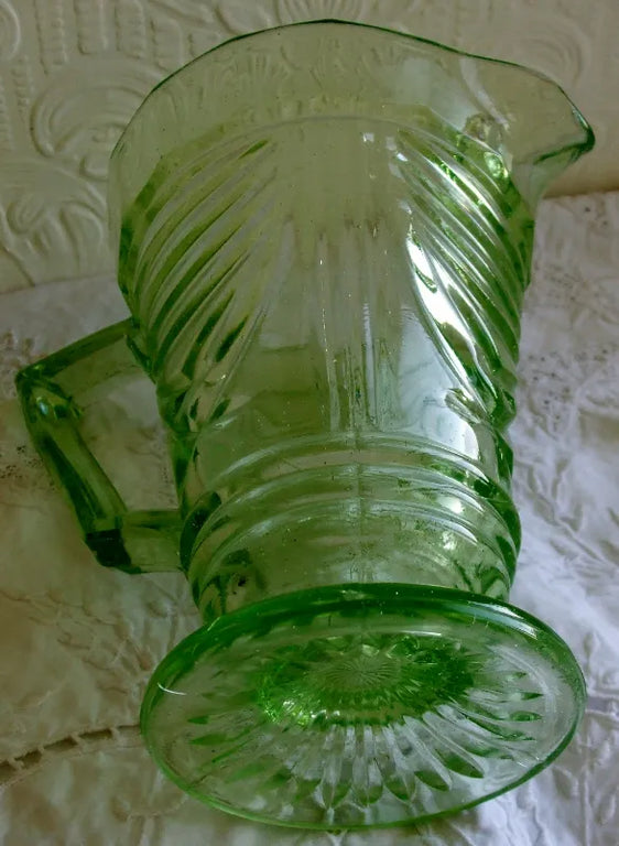 Vintage English Sowerby Moulded Glass Lemonade / Water Jug