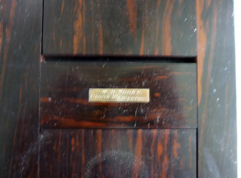 Victorian Coromandel Wood Bookslide ~ W.H. Tooke of Liverpool