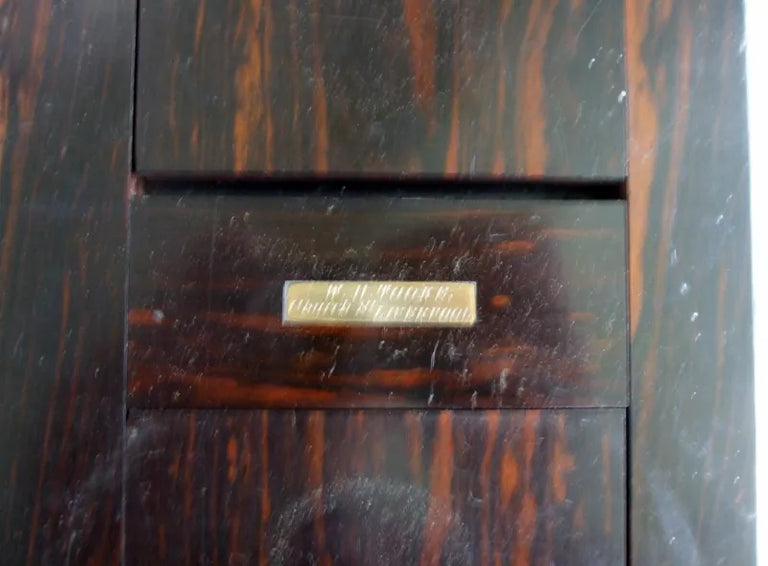 Victorian Coromandel Wood Bookslide ~ W.H. Tooke of Liverpool
