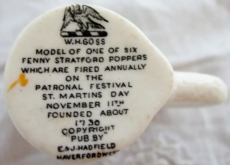 Antique W.H. Goss ~ Fenny Stratford Popper ~ A.C.C. No. 114 ~ Haverfordwest