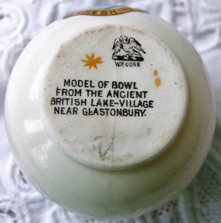 Antique W.H. Goss ~ Glastonbury Terracotta Bowl ~ A.C.C. No. 123 ~   Glastonbury  * MATCHING ARMS *