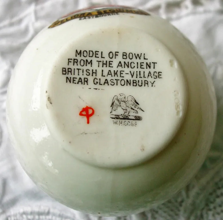 Antique W.H. Goss ~ Glastonbury Terracotta Bowl ~ A.C.C. No. 123 ~ Eastbourne