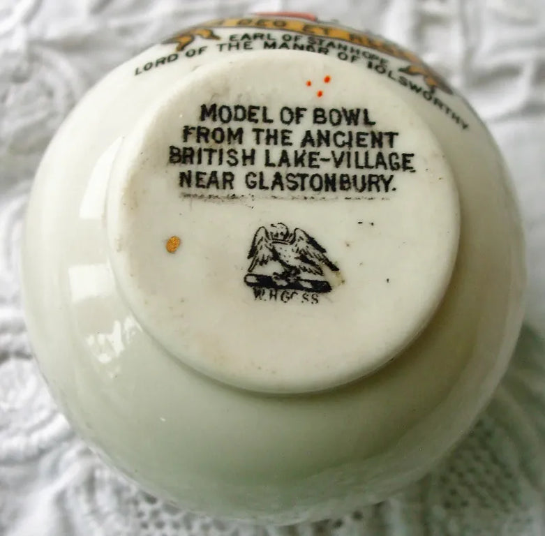 Antique W.H. Goss ~ Glastonbury Terracotta Bowl ~ A.C.C. No. 123 ~ Earl of Stanhope