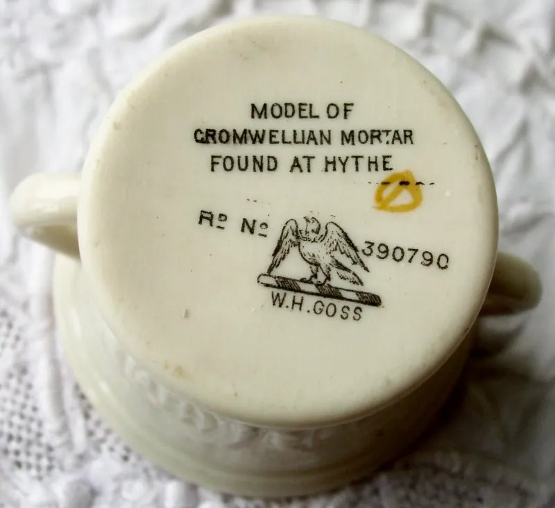 Antique W.H. Goss ~ Hythe Cromwellian Mortar ~ A.C.C. No. 153 ~ Marquis of Huntly