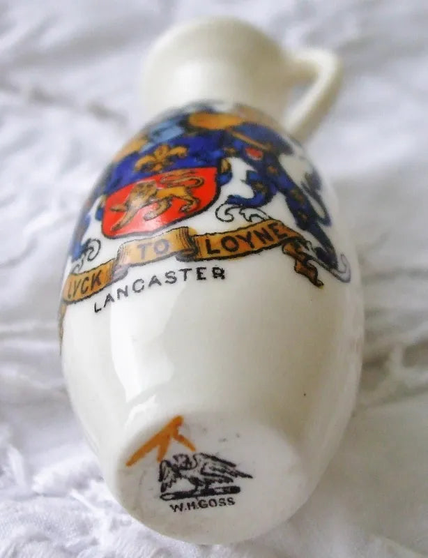Antique W.H. Goss ~ Lancaster Jug ~ A.C.C. No. 166 ~ Lancaster ~ * MATCHING ARMS *