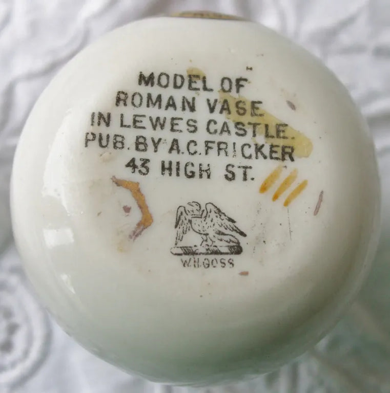 Antique W.H. Goss ~ Lewes Roman Vase ~ A.C.C. No. 177 ~ Lewes Priory 1078 ~ * MATCHING ARMS *