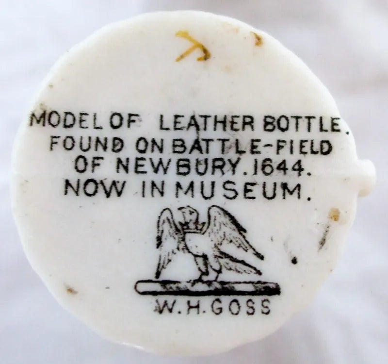 Antique W.H. Goss ~ Newbury Leather Bottle ~ A.C.C. No. 207a ~ Llangollen