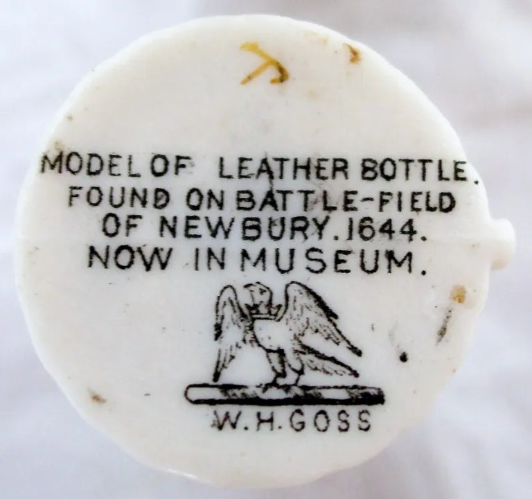 Antique W.H. Goss ~ Newbury Leather Bottle ~ A.C.C. No. 207a ~ Llangollen