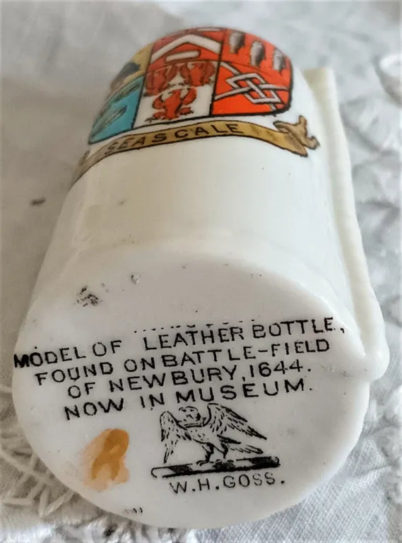 Antique W.H. Goss ~ Newbury Leather Bottle ~ Seascale