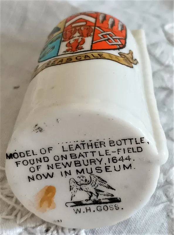 Antique W.H. Goss ~ Newbury Leather Bottle ~ Seascale