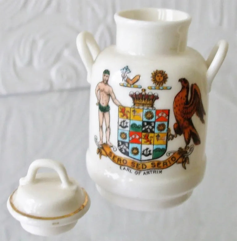 Antique W.H. Goss ~ Boulogne Milk Can & Lid ~ A.C.C. No. 24 ~ Earl of Antrim