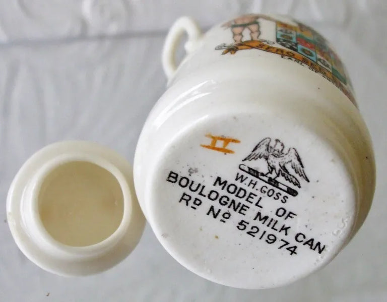 Antique W.H. Goss ~ Boulogne Milk Can & Lid ~ A.C.C. No. 24 ~ Earl of Antrim