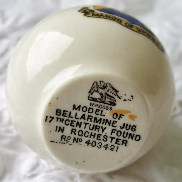 Antique W.H. Goss ~ Rochester Bellarmine Jug ~ A.C.C. No. 242 ~ Manor of Upwey