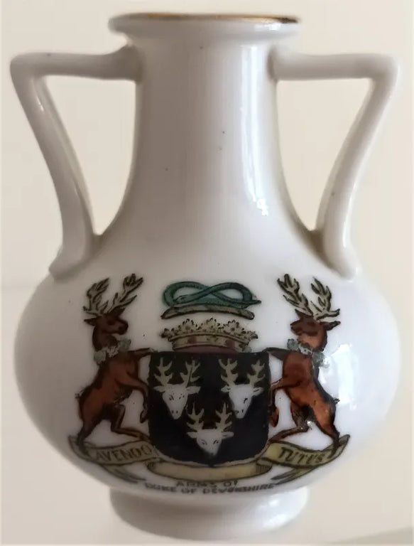 Antique W.H. Goss ~ Walmer Roman Vase ~ Arms of Duke of Devonshire
